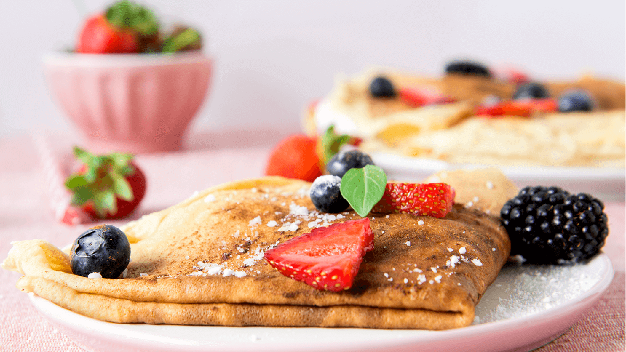 Das ist das beste Mehl für Pfannkuchen. Mit Kuchenmehl werden sie nie so locker.